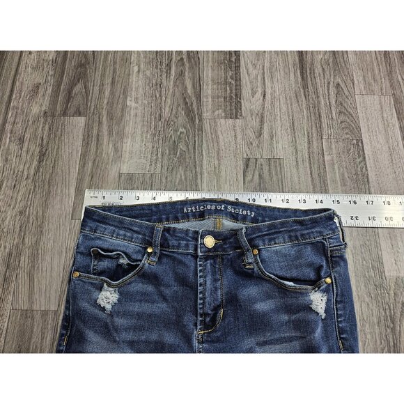 Articles of Society Jeans Womens 28 Distressed Prairie Raw Hem Stretch Denim - Picture 11 of 15